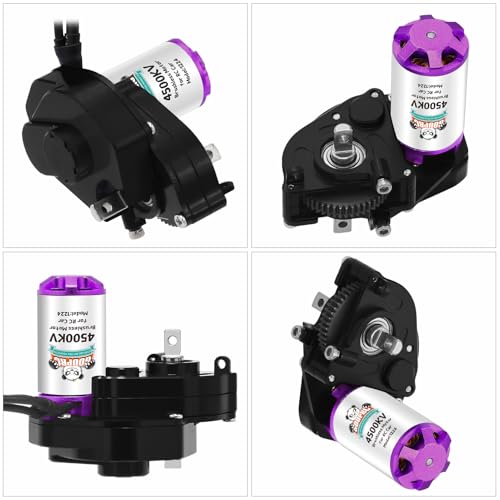 GOUPRC 30A Brushless ESC & 1224 4500KV Brushless Outrunner Motor with Transmission for SCX24 RC Crawler Axial 1/24 RC Crawler - color: Black Transmission