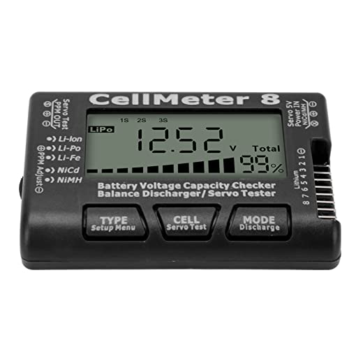 LiPo Charger RC Charger Lipo Battery Balance Charger RC Car Battery Charger Discharger 2-8S for Li Po Li Ion Li Fe Smart Battery Balance Discharger Servo Tester (Black) - color: Black