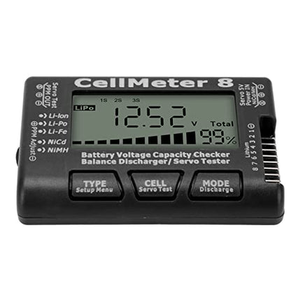 LiPo Charger RC Charger Lipo Battery Balance Charger RC Car Battery Charger Discharger 2-8S for Li Po Li Ion Li Fe Smart Battery Balance Discharger Servo Tester (Black) - color: Black