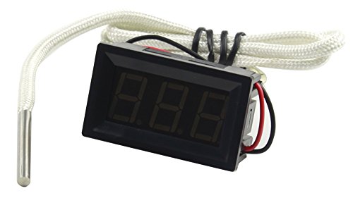 UCTRONICS -30-800 Degree Centigrade Digital Temperature Meter Blue LED Display K-Type Thermocouple Temp Sensor 2-Wires Reverse Polarity Protection with Black Case