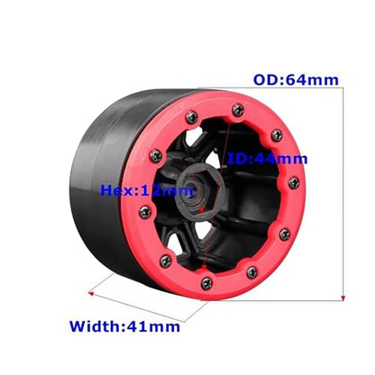 4PCS Plastic 2.2 Inch Beadlock Wheel Rim Wheel Hub 12mm Hex for 1/10 RC Off Road Rock Crawler Car for Axial SCX10 90046 TRX4 Wraith RR10 RBX10 Capra 2.2Inch Tires(10Holes) - color: 10holes