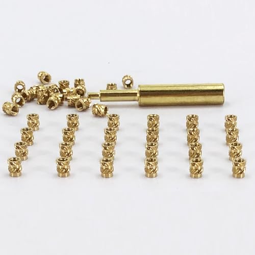 QSJ 180Pcs Threaded Inserts Heat Set Inserts Kit M2.5x4x3.5 Brass Insert Nut with Soldering Iron Tip for 3D Printed Plastic Materials - size: (180pcs) M2.5x4x3.5