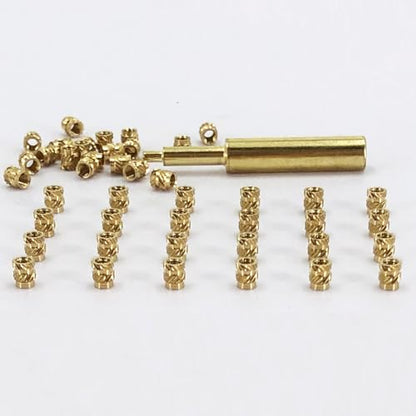 QSJ 180Pcs Threaded Inserts Heat Set Inserts Kit M2.5x4x3.5 Brass Insert Nut with Soldering Iron Tip for 3D Printed Plastic Materials - size: (180pcs) M2.5x4x3.5