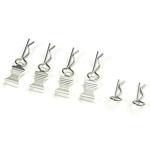 RC Car Body Clips Pins with Pull Taps for 1/8th 1/10th 1/12th RC Model Car (Silver) - color: Silver