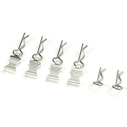 RC Car Body Clips Pins with Pull Taps for 1/8th 1/10th 1/12th RC Model Car (Silver) - color: Silver