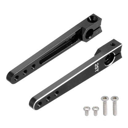 MECCANIXITY Aluminum Alloy 2 inch 25T Steering Servo Arm Horn Black for Car/Boat/Airplane Boat Accessories Pack of 2 - color: Black
