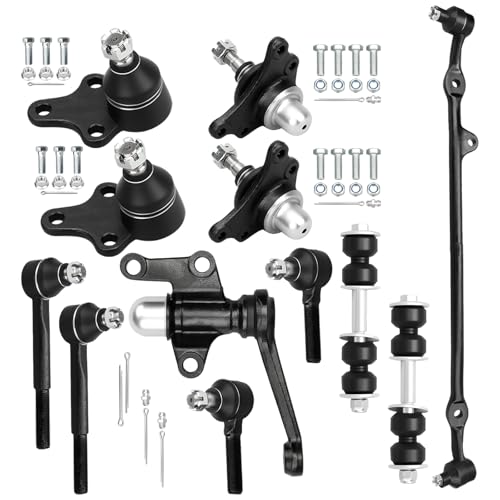IRONTEK 12PC Set Front Suspension Kit for Toyota Pickup 1989-1995, RWD ONLY | Tie Rod Ends Ball Joints Sway Bar Links Center Link Idler Arm Replace ES2374 ES2376 K9223 K9343 K9645 K9647 DS1060