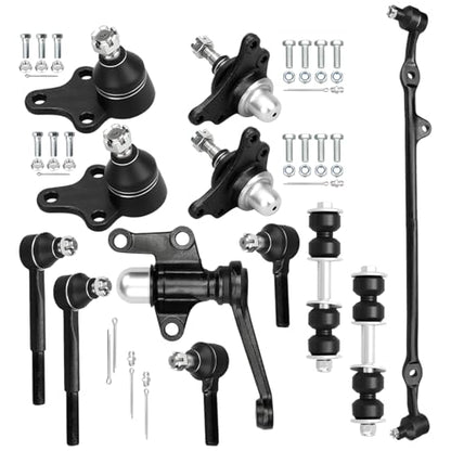 IRONTEK 12PC Set Front Suspension Kit for Toyota Pickup 1989-1995, RWD ONLY | Tie Rod Ends Ball Joints Sway Bar Links Center Link Idler Arm Replace ES2374 ES2376 K9223 K9343 K9645 K9647 DS1060