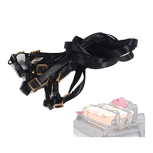 5Pcs Polyester Roof Rack Buckle Strap Luggage Carrier Cargo Net 1/10 RC Crawler Accessories Redcat TRX6 SCX10 TRX4 Upgrades (Black) - color: Black