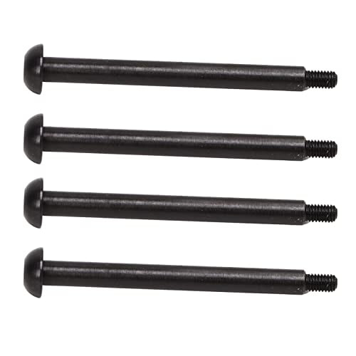 JTLB RC Lower Arm Hinge Pin, Premium Steel Aluminum Alloy Suspension Swing Arm Pin, Stable Structure, 4pcs 1.9in Rear Hinge Pin for ARRMA 1/7 1/8 Series, Made of M3 Nut (Black) - color: Black