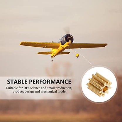 Scicalife 20 Pcs Copper Pinion 10 Tooth Small Modulus Mechanical Gear Set 0.19 in Mini Motor Gears for Diy Models Rc Vehicle Parts Micro Motor Assemblies Science Projects