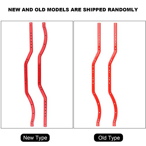 Universal Steel Chassis Frame Rails for AXIAL SCX10 RC Crawler - Red Color Set