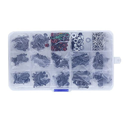 610PCS Universal RC car Parts Screw Tool Kit Screws Assortment Set, Hardware Fasteners for Traxxas Axial Redcat Arrma HPI SCX10 Losi 1/8 1/10 1/12 1/16 Scale RC Cars Trucks Crawler, RC Screw Kit