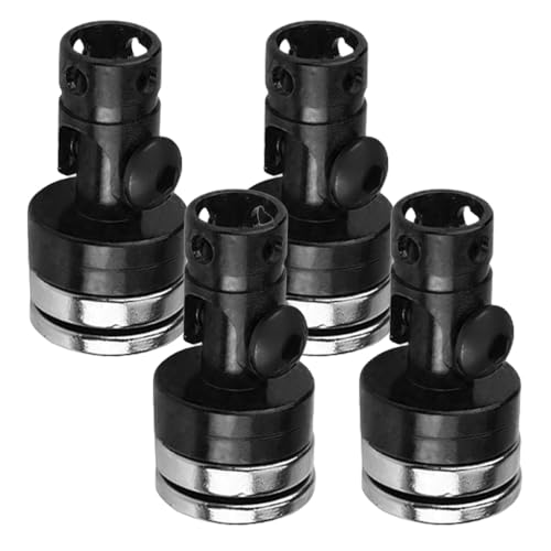 RC Magnetic Body Mounts for 1/10 Crawler Drift Car, 4 Pack Black Aluminum Alloy Invisible Body Post Mount Kit with High-Strength Magnets for SCX10 RC Car Shell