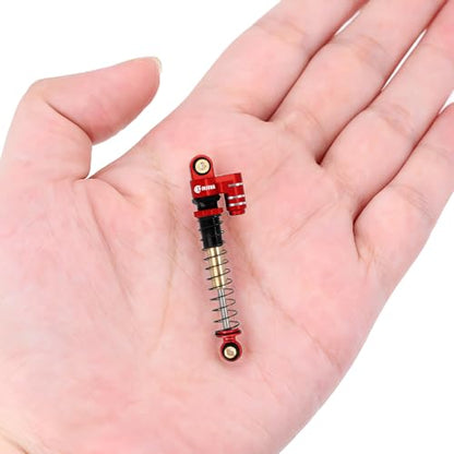INJORA 43mm Aluminum Threaded Double Barrel Shocks for Axial SCX24 (Red) - color: Red
