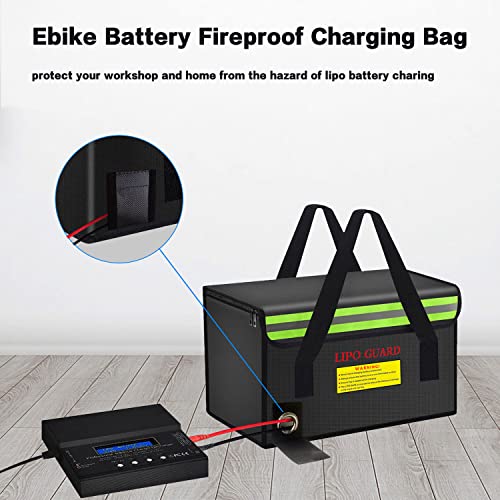 11.02"x5.9"x7.1" Lipo Battery Safe Bag Large Capatity Bag for Ebike RC Lipo Battery Pack Storage Charging Transport,Home Office Travel Lipo Safe Storage Pouch - size: 280*150*180mm