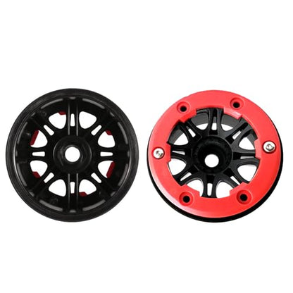 4PCS Plastic 2.2 Inch Beadlock Wheel Rim Wheel Hub 12mm Hex for 1/10 RC Off Road Rock Crawler Car for Axial SCX10 90046 TRX4 Wraith RR10 RBX10 Yeti Capra 2.2Inch Tires(8Holes-Red) - color: 8holes-red