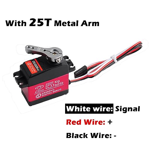 25KG Servo DS3225 Servo RC Digtal Servo DS3225MG Waterproof Full Mental Gear Servo 270 Degree for 1/8 1/10 DIY Baja Car Truck RC Robot Arm - size: 25kg 270°