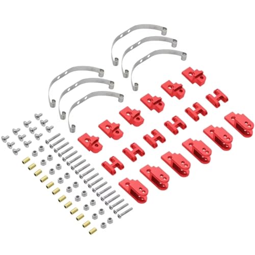 Compatible with WPL B16 B36 for JJRC Q60 Q63 1/16 RC Car Upgrade Parts Accessories Steel Shock Absorber Suspension for Leaf Springs RC Assortment(Red) - color: Red