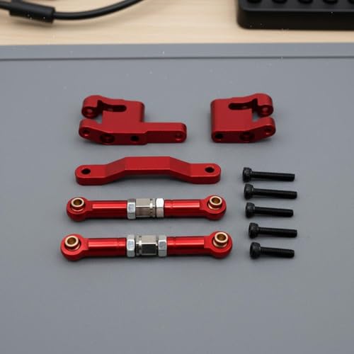 Vehicle Steering Rod Rc Steering Rod Tie Rod Turnbuckle Link Aluminum Metal Adjustable Design Improved Handling Control Suitable for 1 18 18208 Model Rc Practice Driving Backyard Runs, Red - color: Red
