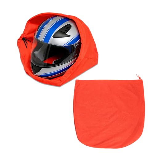 Motorcycle Helmet Bag, Electric Bike Helmet Storage Bag, Large Capacity Motorcycle Helmet Drawstring Bag for Football Hockey Ski Riding Racing Snowmobile Bicycle Bike (Orange/1PCS) - color: Orange/1PCS