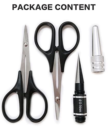 VICRAZZE RC Body Reamer Curved Scissors & Straight Scissors RC Car Body Shell Lexan Plastic Trimming Tools Set