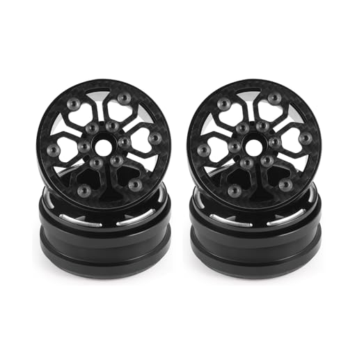 Beadlock Wheel Rims 4PCS 1.9" Upgraded Carbon Fiber Aluminum Wheel Hub Compatible with 1/10 RC Crawler Gen8 TRX-4 Axial VS4-10 Capra SCX10 RC Car Accessories (Patten D) - color: Patten D