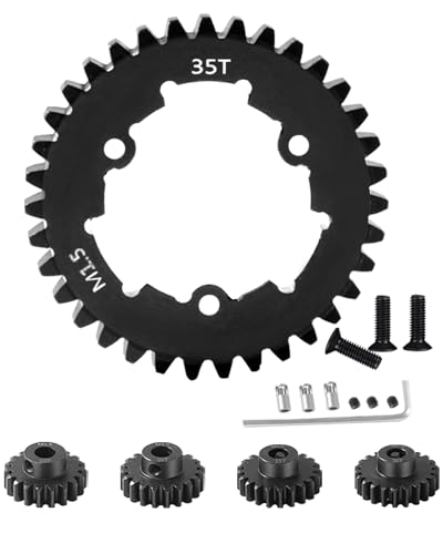 35T Spur Gear Upgrades Part for 1/5 X-Maxx 6S Monster Truck,1/5 X-Maxx 8S Monster Truck,Medium Carbon Steel 35T 1.5 Spur Gear with Pinion Gear(23T/24T/25T/26T) Hops Up