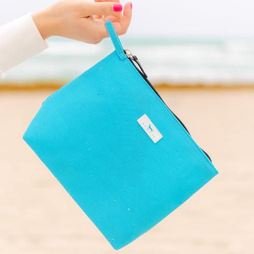 SCOUT Go Getter Pouch- Water-Resistant, Toiletry Bag - Pool | Features a convenient finger loop and zips closed. Folds flat, and easily wipes clean. Perfect for the beach and pool - color: Pool