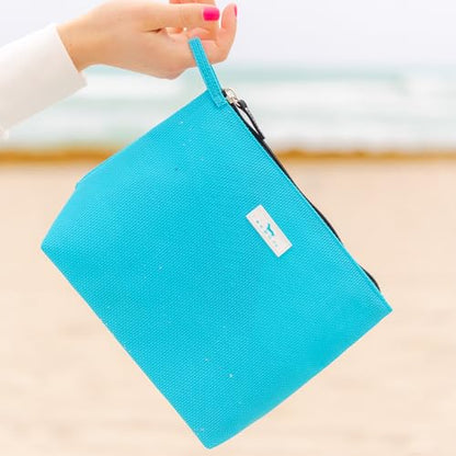 SCOUT Go Getter Pouch- Water-Resistant, Toiletry Bag - Pool | Features a convenient finger loop and zips closed. Folds flat, and easily wipes clean. Perfect for the beach and pool - color: Pool