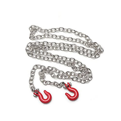 HomeSoGood 1Sets RC Trailer Rescue Hook Parts Trailer Hitch Sleeve Wire Chain Hook Metal Chain Hook Decorative Parts(red)