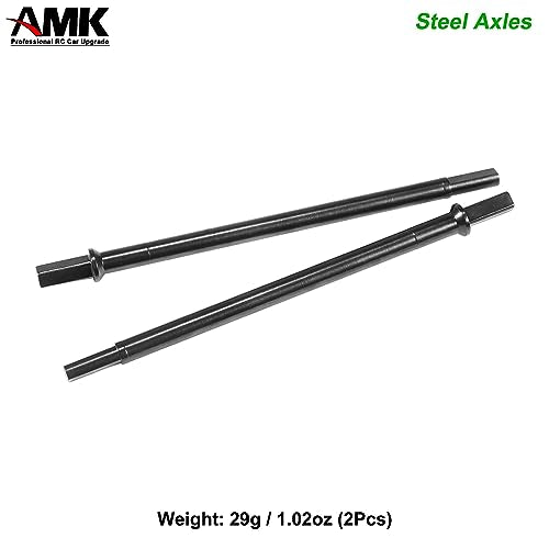 AMK Steel Rear Thickened Capra Driveshaft 4.4mm Bold UTB10 CVD Drive Shaft with Portal Stub Axles for 1/10 RC Crawler Axial Capra F9 Upgrades (Rear) - color: Rear
