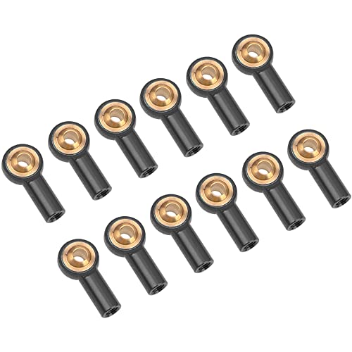 12Pack Vgoohobby Metal M3 Tie Rod End Ball Holder RC Joint Link Ball Head Holder CW Compatible with HSP Traxxas HPI Axial Redcat Racing 1/10 RC Car Truck Buggy Crawler (Black) - color: Black