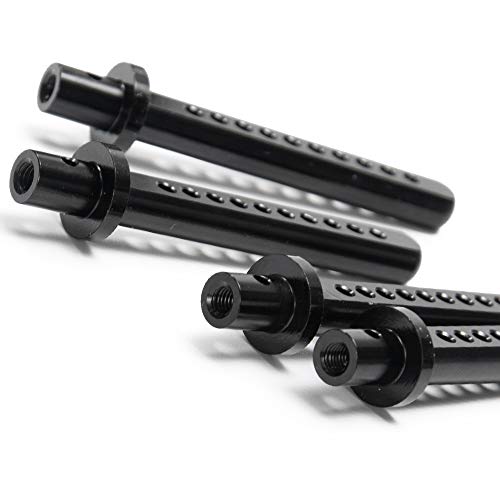 4PCS Aluminum Body Post Mounts for 1/10 RC Crawler Axial SCX10 (Black) | 3 Color,Heavy-duty Aluminum,CNC-Machined Body Posts Upgrade Part - color: Black