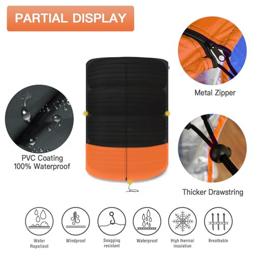 Kayme Tire Cover, Large Tire Storage Bag, Seasonal Spare Tire Storage Cover, Durable Tire Bags Used in Trucks, SUV, Trailer Sun Rain Snow Protection, Fit 32 Inch Tire Diameter-Black Orange | Heavy 420D Oxford, Full Waterproof PVC Layer, All Weather Sun Ra