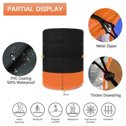 Kayme Tire Cover, Large Tire Storage Bag, Seasonal Spare Tire Storage Cover, Durable Tire Bags Used in Trucks, SUV, Trailer Sun Rain Snow Protection, Fit 32 Inch Tire Diameter-Black Orange | Heavy 420D Oxford, Full Waterproof PVC Layer, All Weather Sun Ra