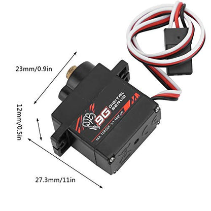 ZJchao Servo Motor, RC Servo 9g Metal Gear Digital Servo Mini Servo Steering Gear Metal Gear Micro Fit for 1/24 RC Fixed Wing Duct Plane Car Boat