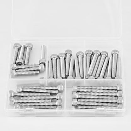 M6 x 30mm 35mm 40mm 45mm 50mm Hex Socket Head Cap Screws Bolts 304 Stainless Steel Metric Machine Allen Hex Drive, Fully Threaded, Assortment Kit 40PCS - size: M6 x 30/35/40/45/50mm (40PCS)