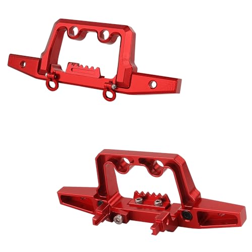 Front & Rear Bumper Aluminum for Traxxas 1/18 TRX4M TRX-4M Defender RC Crawler Car Upgrade Parts (red) - color: Red