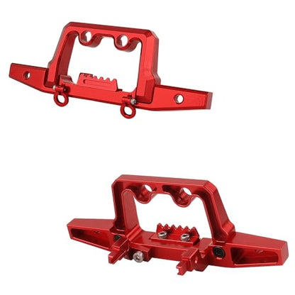 Front & Rear Bumper Aluminum for Traxxas 1/18 TRX4M TRX-4M Defender RC Crawler Car Upgrade Parts (red) - color: Red