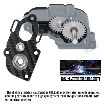 Aluminum Transmission Gearboxes Upgrades Part for SCX10 SCX10 II 90046 90047,RC Crawler Car Alloy Transmission Gearbox Hop Ups,Titanium - color: Titanium - Scx10