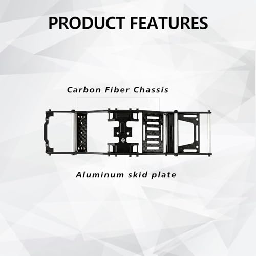 SCX24 LCG Chassis RC Carbon Fibre Frame Body Shell for Axial SCX24 | Frame Body Shell Kit for Axial SCX24 C10 JLU Bronco Base Camp GX470 Upgrade Parts 1/24 RC Crawler