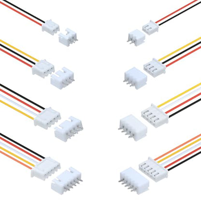 60Pairs JST-XH 2.54mm Header Connector Kit with Male and Female Connectors Adapter 200mm 26AWG Flat Wire Cable Compatible with JST XH Plug Adapter (2P/3P/4P/5P Kit) - color: 2P/3P/4P/5P Kit