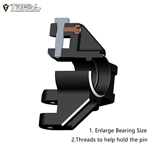 Treal Aluminum 7075 Front Steering Knuckels for Losi LMT (Black) - color: Black