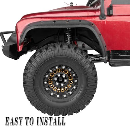 1.9 Beadlock Wheels for 1/10 RC Crawler SCX10 90046 AX103007 TRX4 TRX6 Gen7 8 D90 VS4-10 MST CFX,Super Heavy Brass & Aluminum Deep Dish Wheel,1.9" Beadlock Rims w/Wheels Ring,4pcs,Black