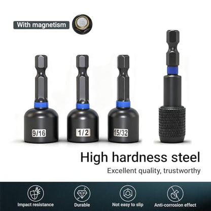 10-Piece Magnetic Nut Driver Set - SAE (1/4" to 9/16") Nut Driver Set with Bit Extension - Cr-V Magnetic Socket set, Slotting Tool Box - size: 10-Piece Magnetic Nut Driver Set