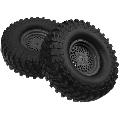 RC 1.9" RC Tires and Wheel Nylon Rims 12mm Hex Hub OD 116mm/4.56" Rubber Tyre Compatible with 1/10 Axial SCX10 RC4WD D90 Tamiya CC01 TF2 Traxxas TRX4 RC Rock Crawler (Black) - color: Black