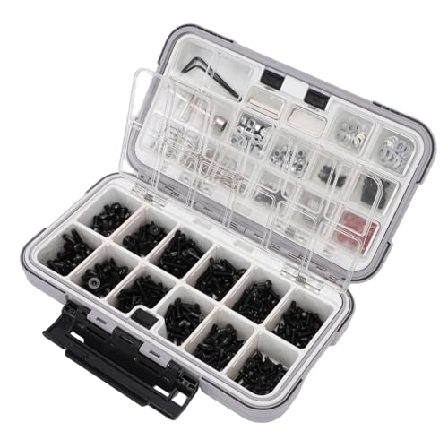 RC Screw Kit, Stainless Steel M3 M4 Hex Socket Head Cap Screws Durable Set for 1/8 and 1/10 Scale RC Trucks Off Road Crawlers Enthusiasts