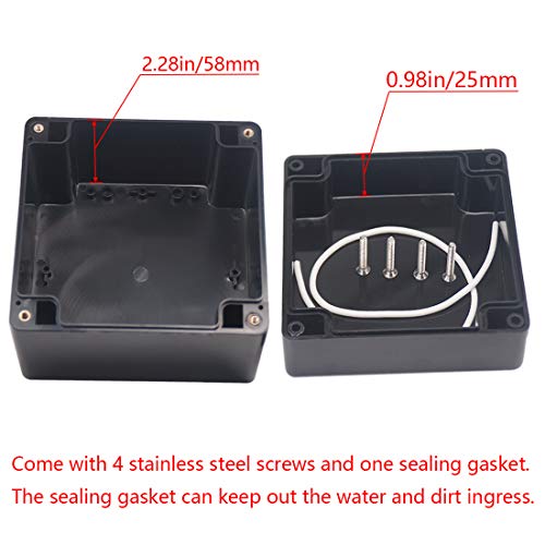 Junction box, Raculety Electrical Project Case Power Junction Box, Project Box Black (4.72"x4.72"x3.54") - color: Black, size: 4.72"x4.72"x3.54"