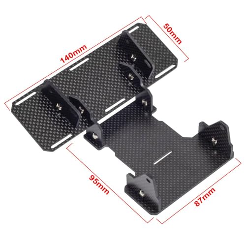 SCX10 Battery Tray,Carbon Fiber Battery Tray Front Mounted Low Center of Gravity for 1/10 RC Crawler Car Axial SCX10 II 90046 90047 Upgrade Parts
